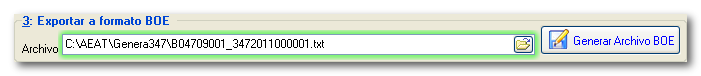 Generar archivo BOE