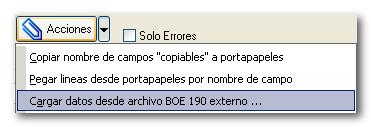 “Cargar datos desde archivo BOE 190 externo ...”