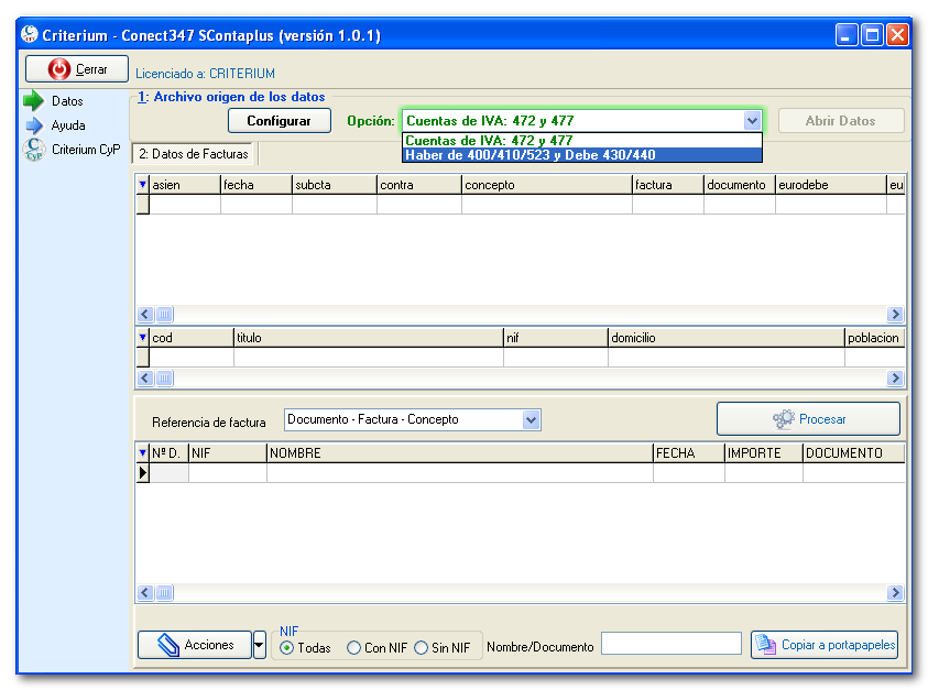 Conectores a programas de gestión y contabilidad