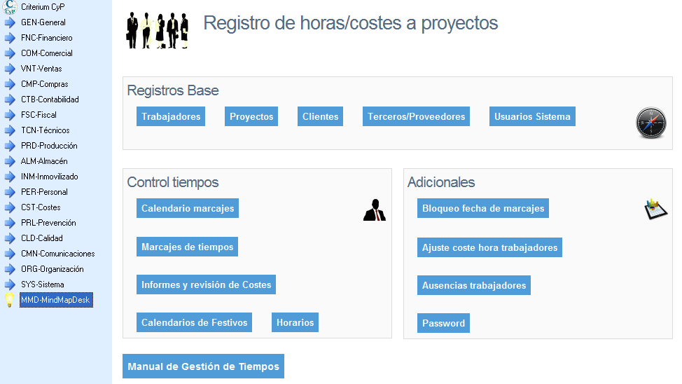 Administrador de control de tiempos