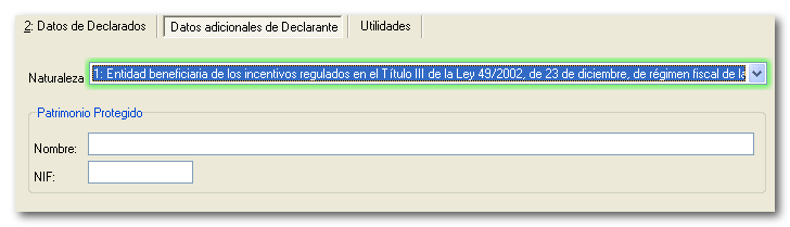 Datos adicionales de declarante