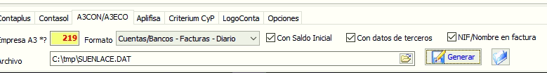 Exportar a Enlace Contable de A3