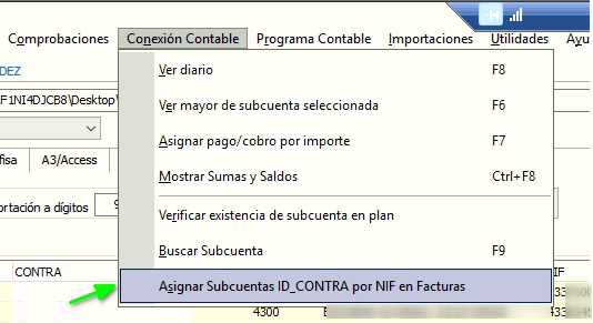 Asignar cuentas de A3 por NIF