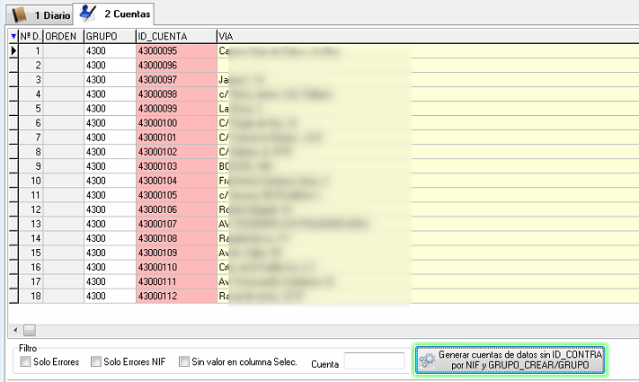 Creación automática de subcuentas