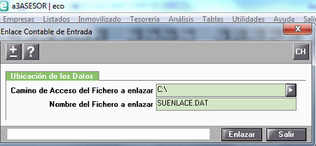 Ruta de archivo enlace contable A3