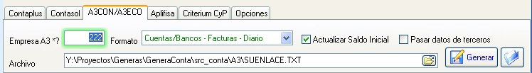 Exportar contabilidad a A3ECO, A3CON o A3Asesor