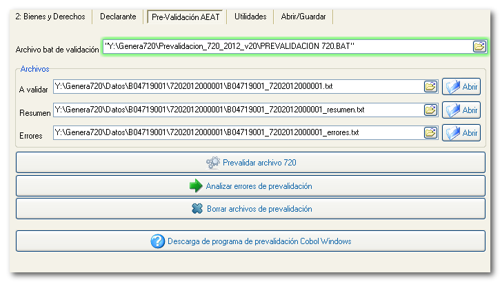 Prevalidar el archivo BOE generado antes de remitirlo a la AEAT