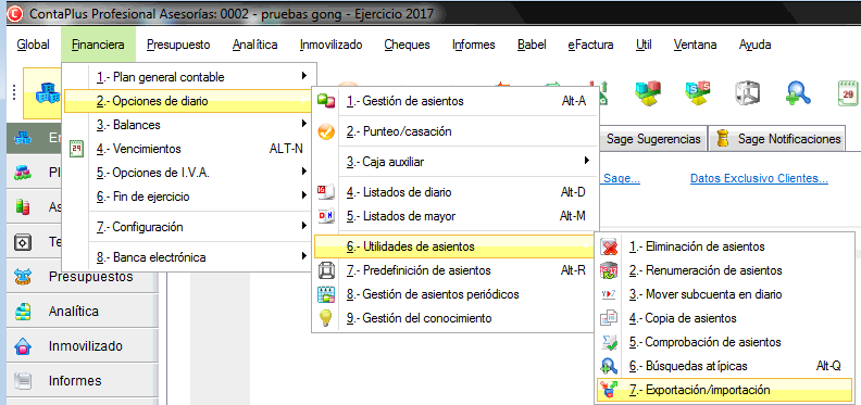 Utilidad de importación de datos en Contaplus