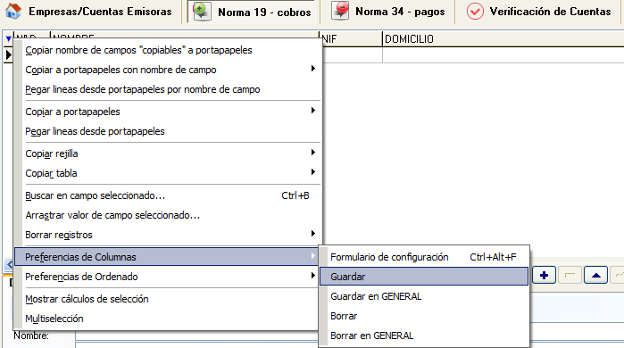 Guardar configuración de rejilla