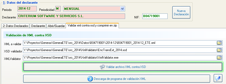 Validar ETE en xml