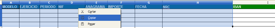 Copiar NRC en hoja de cálculo