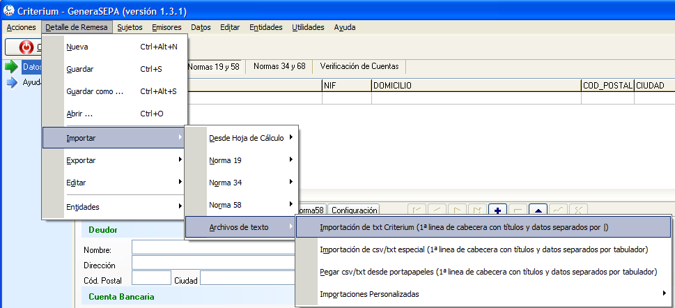 Carga de archivos de texto separados por tabulador