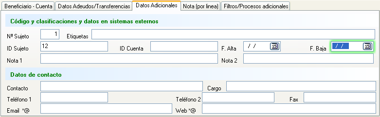 Otros datos de los sujetos