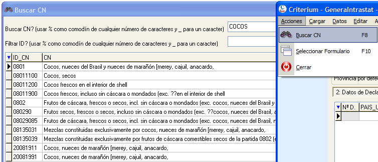 Búsqueda rápida de Código de Nomenclatura Combinada