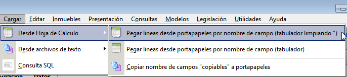Cargar desde hoja de cálculo en modelo 179
