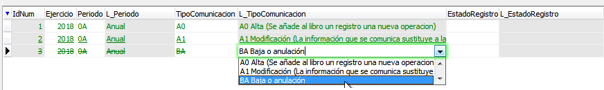 Diferentes comunicaciones a modelo 179