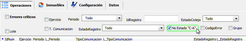 Filtro de errores tras envío de datos a modelo 179