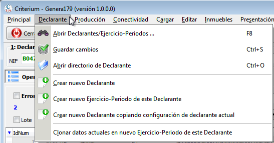 Gestión de declarantes