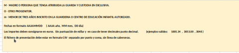 Convertir a archivo csv el Excel para modelo 233