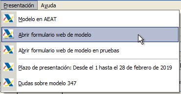 Abrir formulario web de presentación