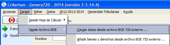 Importar archivo BOE del modelo 720