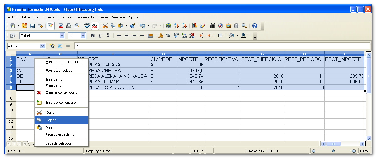 Copiado en OpenOffice.org Calc.