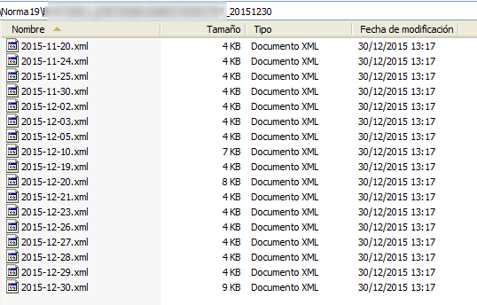 Lote de archivos norma 19 XML en base a fecha de vencimiento