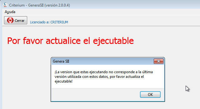 Actualizar ejecutable