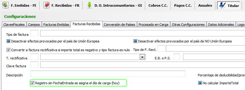 Asignar FechaEntrada en SII