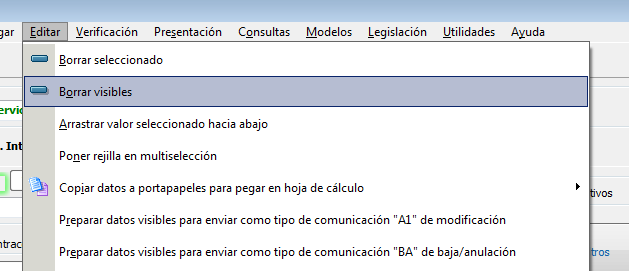 Borrar datos visibles