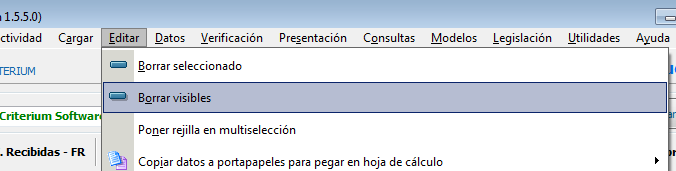 Borrar datos visibles
