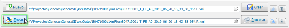 Botón de enviar comunicación al SII de forma automática