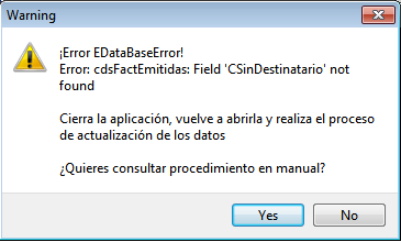 Error en apertura de ejercicio con estructura de datos antigua