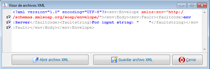 Error en SII de AEAT de Server input string