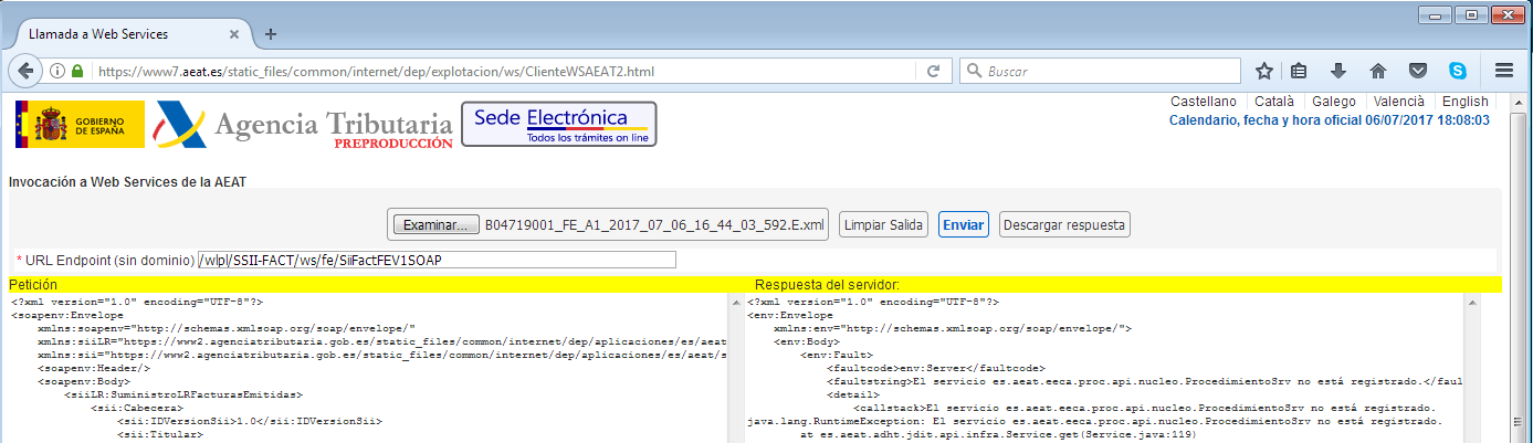 Errores en carga directa en SII