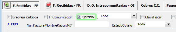 Filtrar datos por ejercicio