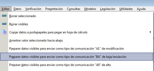 Generar baja de datos