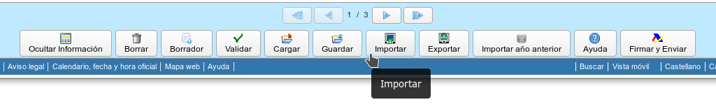 Importar modelo 349 en formulario web de AEAT
