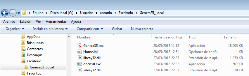 Instalación local de GeneraSII separado de datos