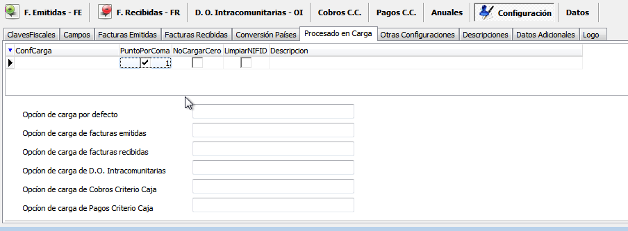 Procesado de carga de datos